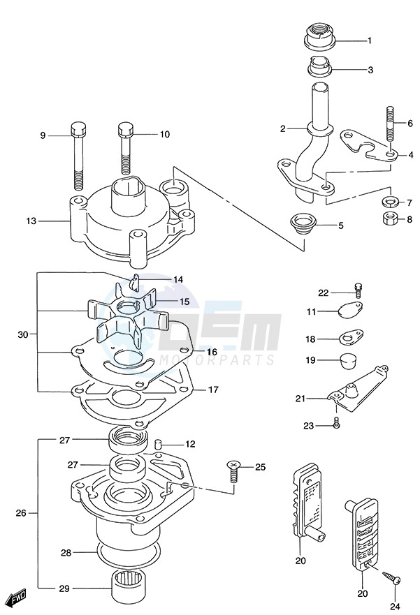 Water Pump (DT140EFI blueprint