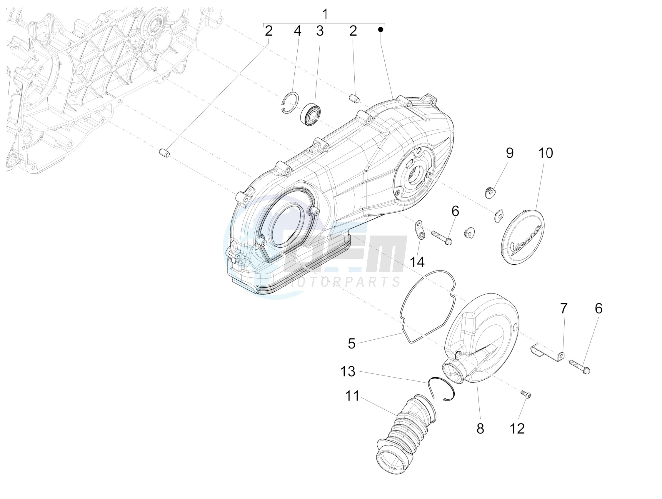 Crankcase cover - Crankcase cooling blueprint