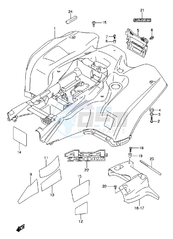 REAR FENDER (LT-A750XZL3 P17) blueprint