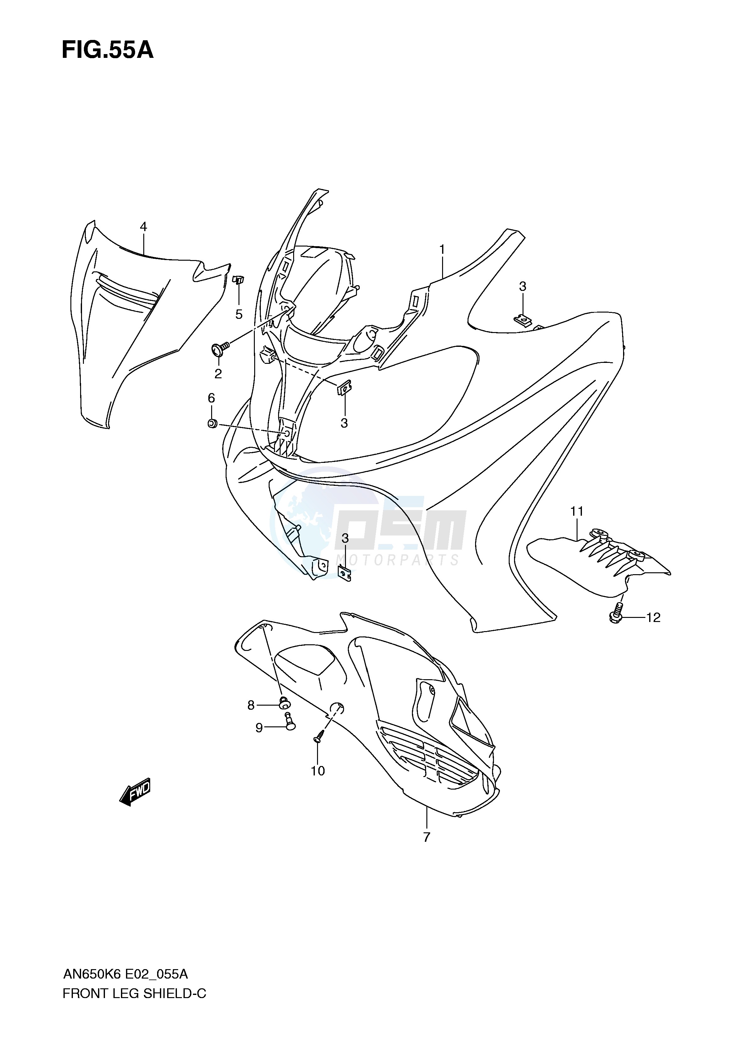 FRONT LEG SHIELD (AN650AK8 AZK8) image