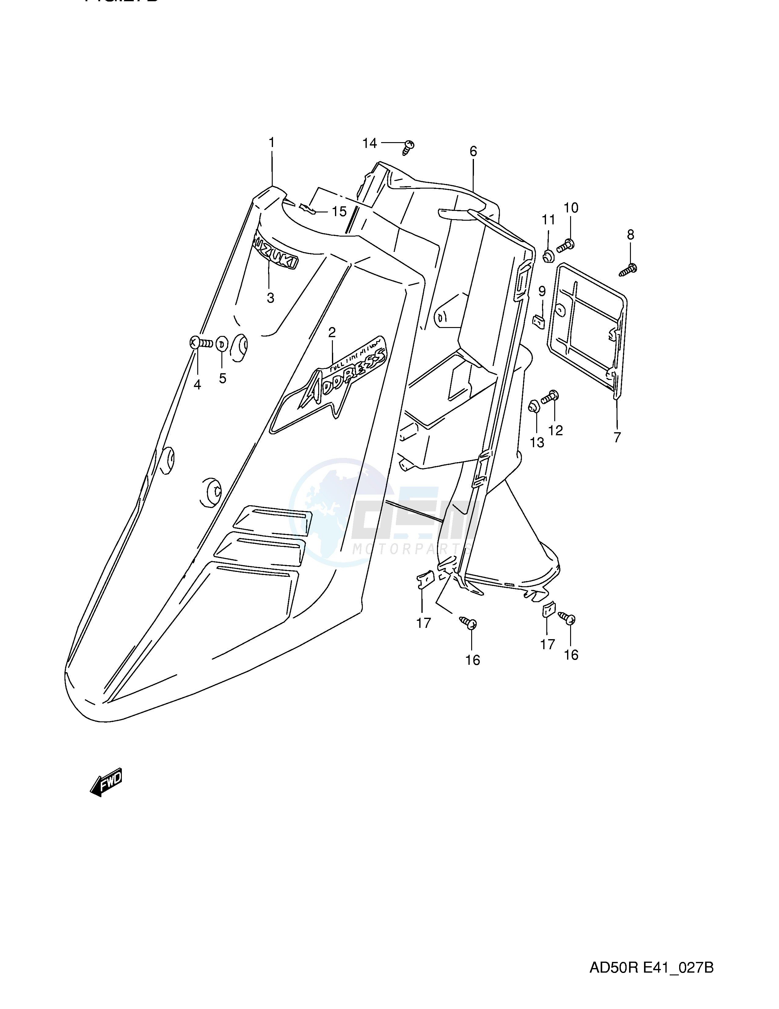FRONT LEG SHIELD (MODEL M E41,P9,E94) blueprint