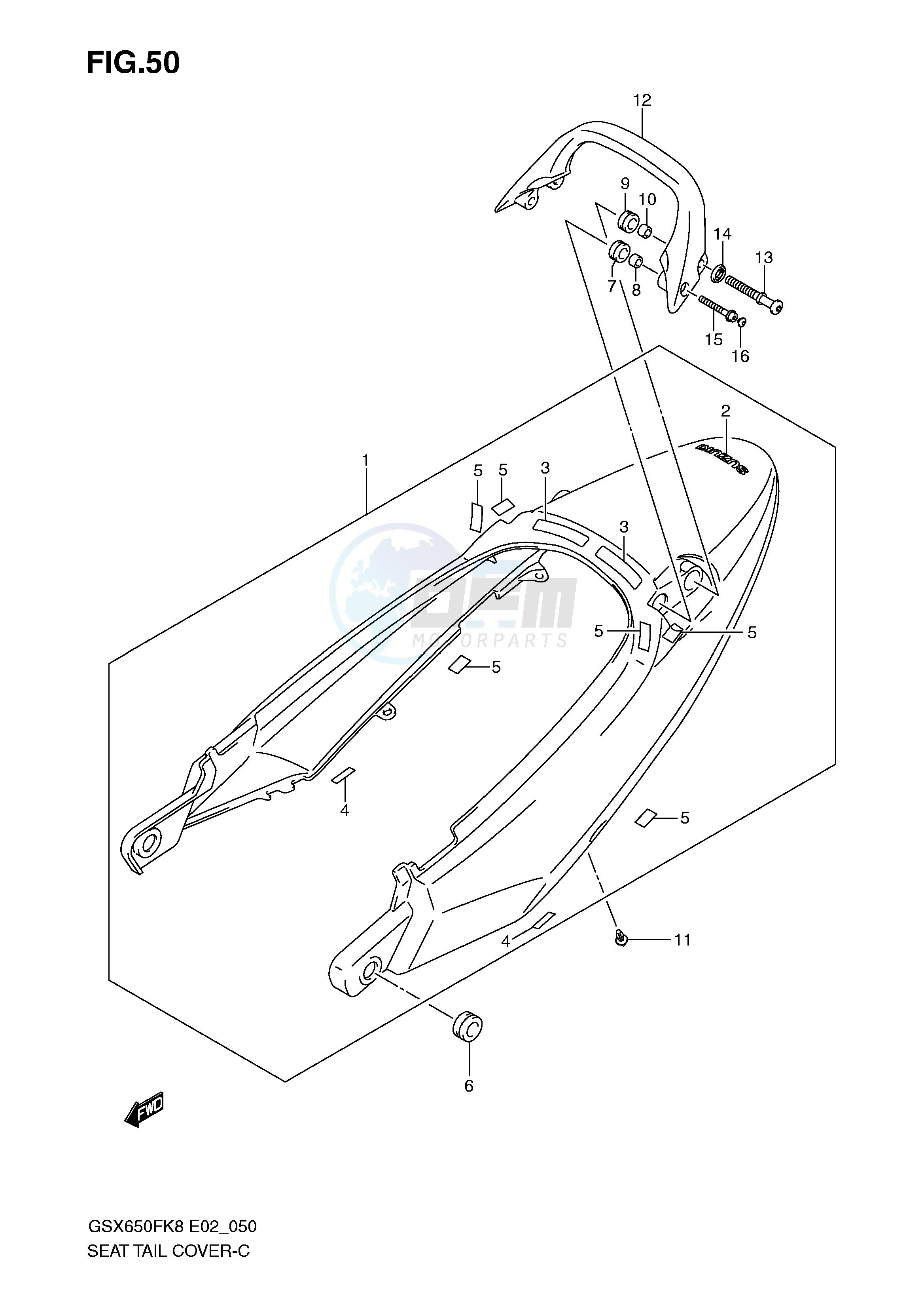 SEAT TAIL COVER (MODEL K8:YAY) blueprint