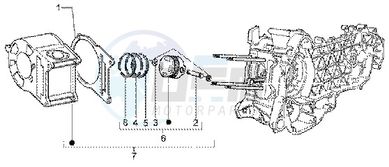 Cylinderpiston-wrist pin assy blueprint