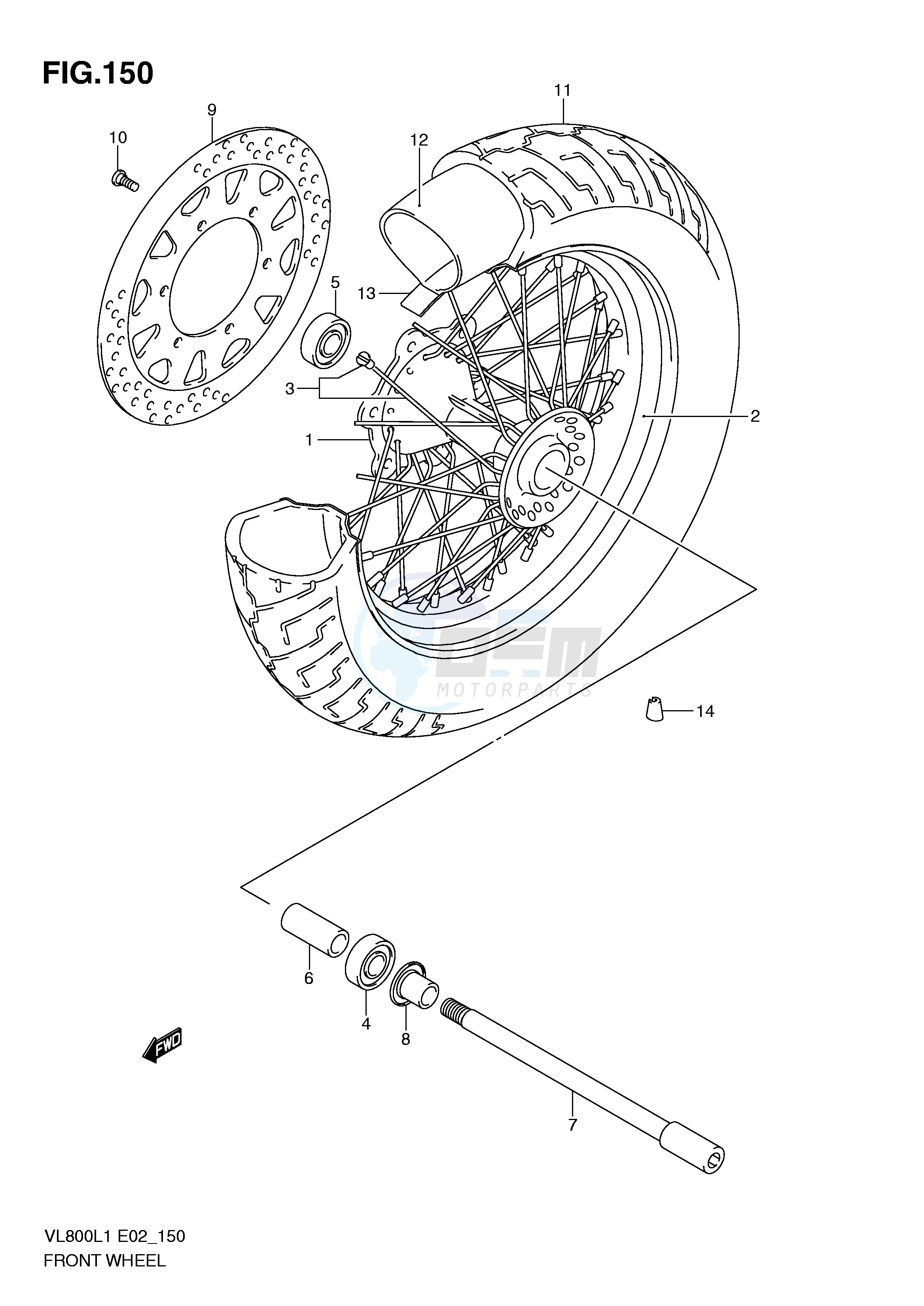 FRONT WHEEL (VL800L1 E24) blueprint