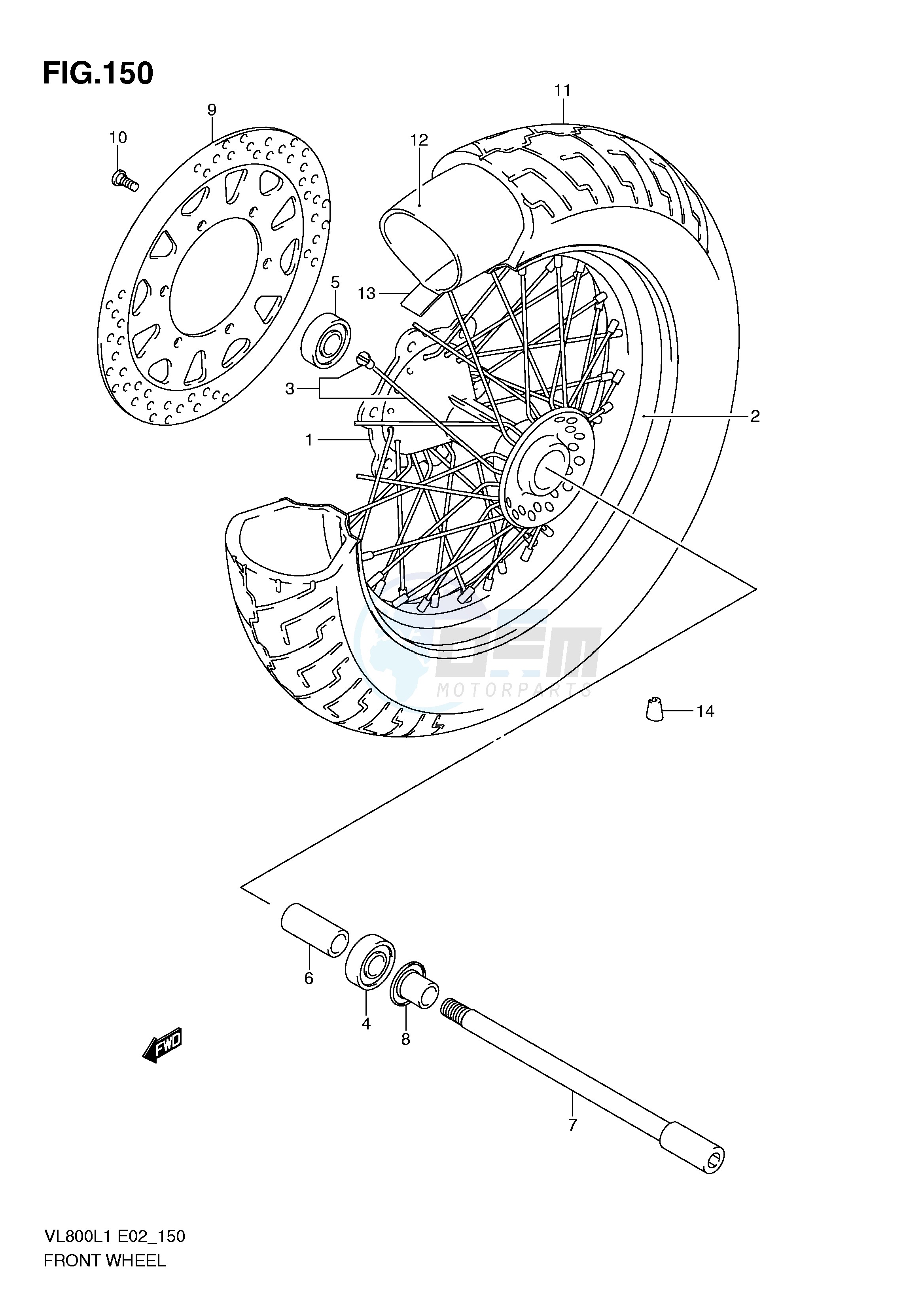 FRONT WHEEL (VL800L1 E24) image