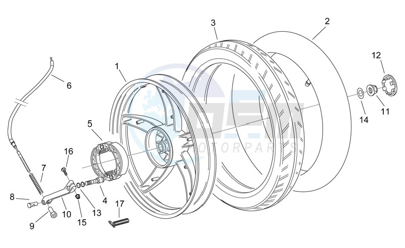 Rear wheel - drum brake image