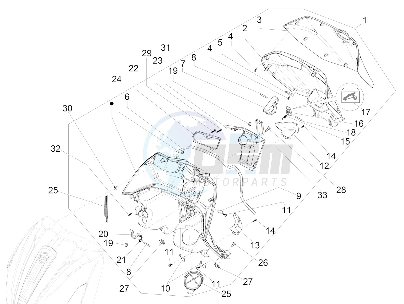 Front glove-box - Knee-guard panel image