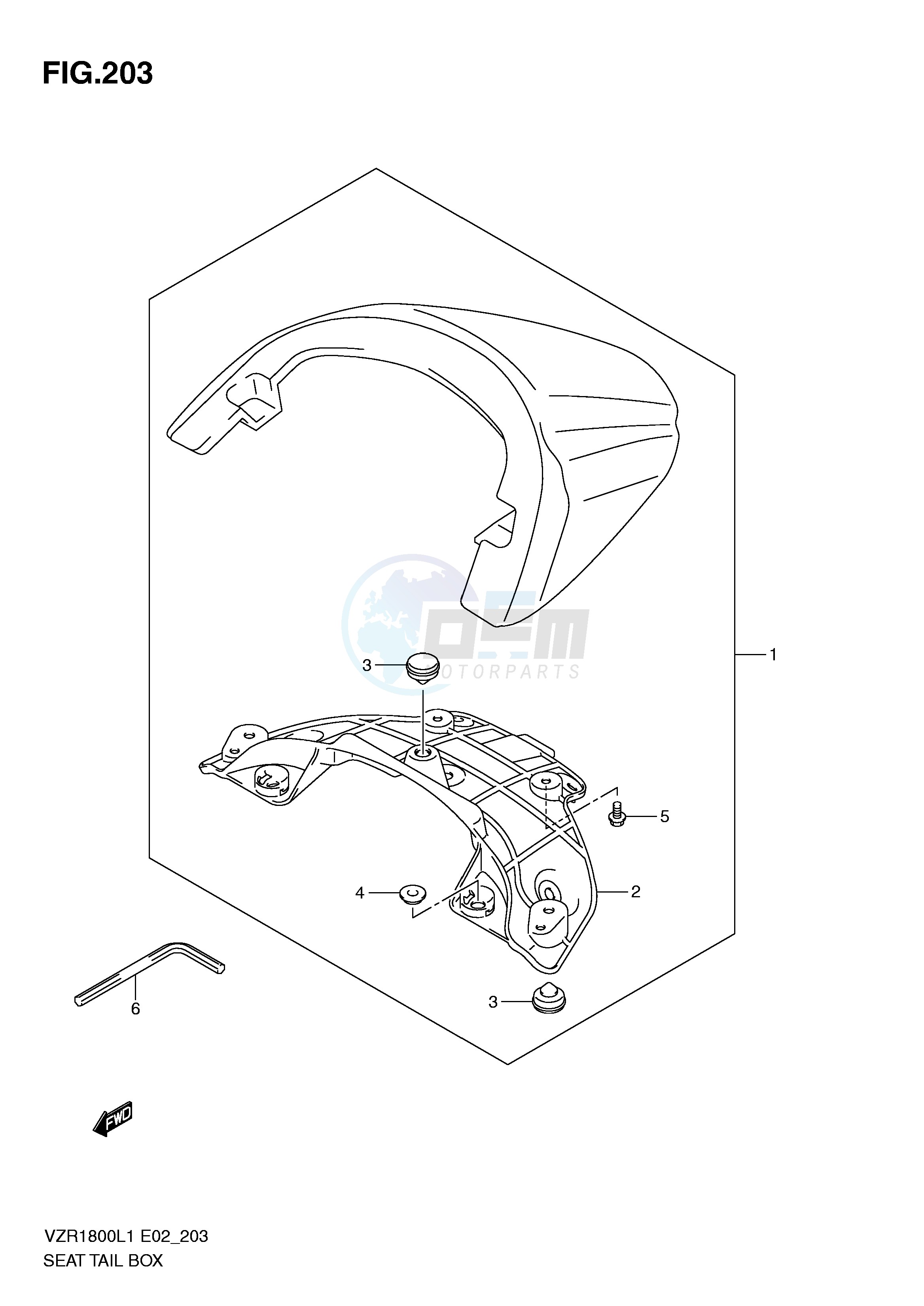 SEAT TAIL BOX (VZR1800L1 E24) blueprint