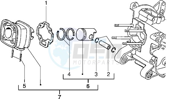 Cylinder-piston-wrist pin assy (Vehicle with rear hub brake) image