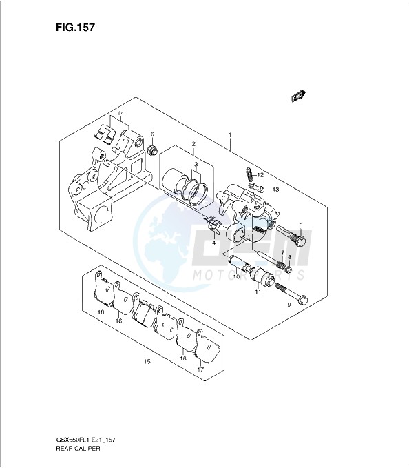REAR CALIPER (GSX650FUAL1 E21) blueprint