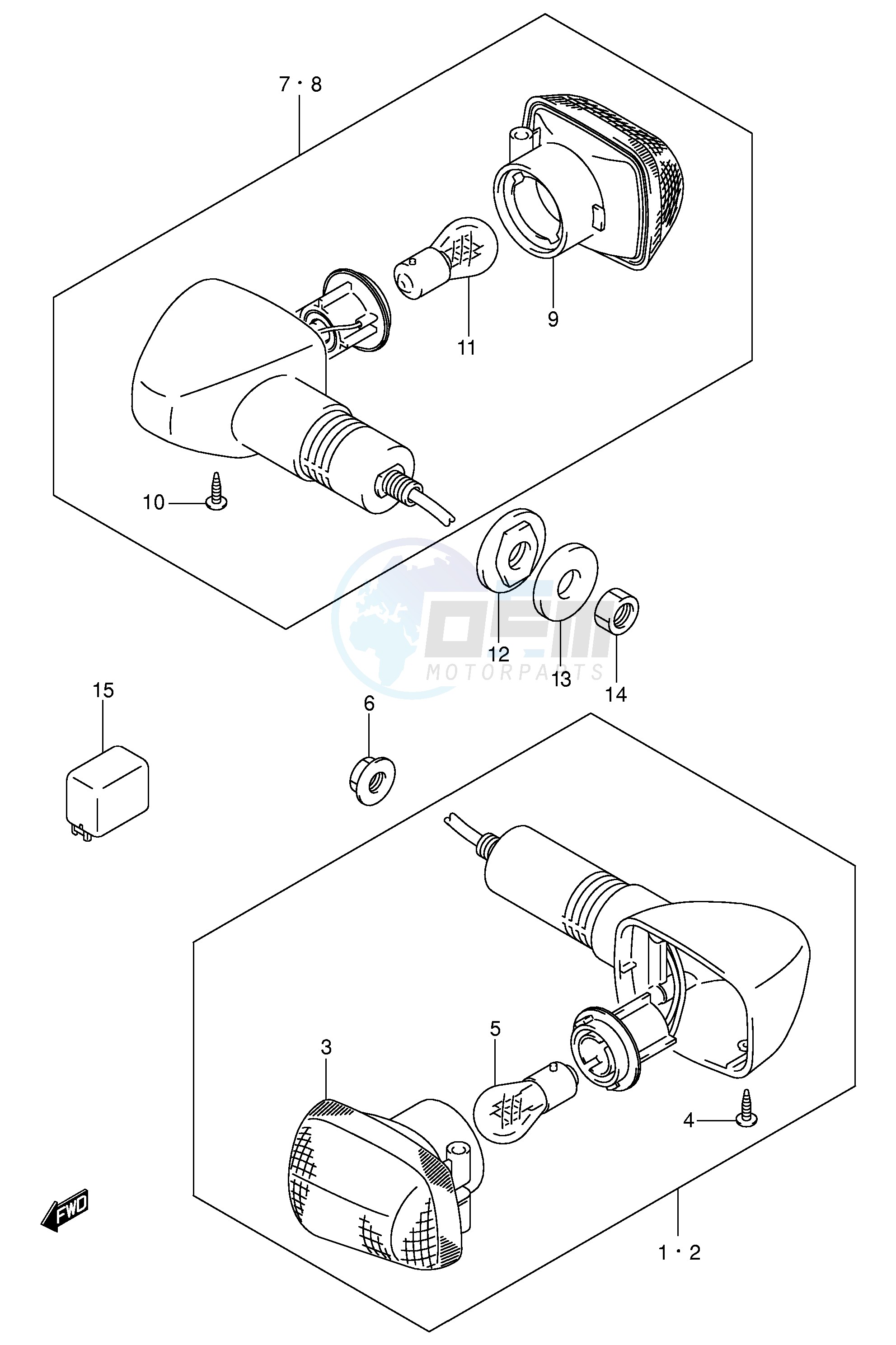 TURNSIGNAL LAMP (E24,F.NO.100197~) blueprint