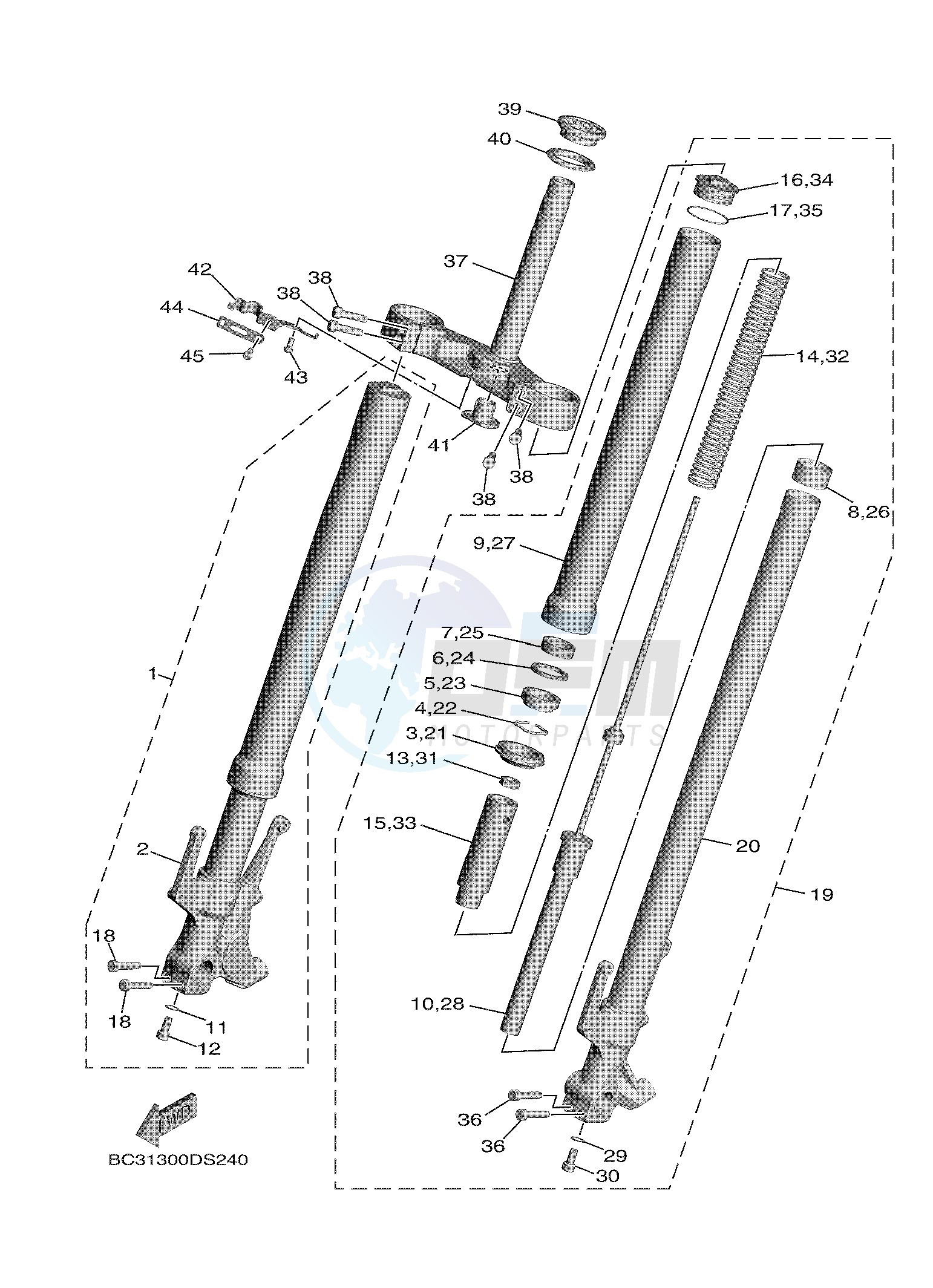 FRONT FORK blueprint