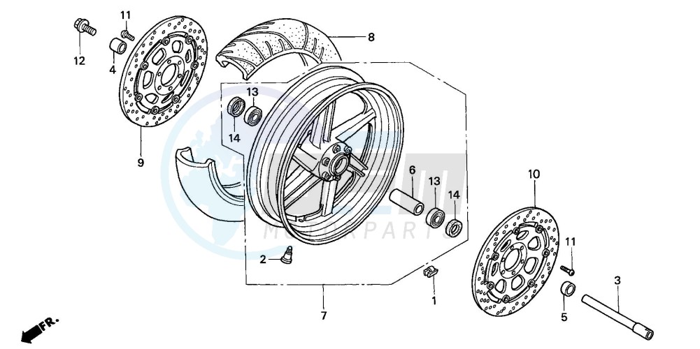 FRONT WHEEL (VTR1000SPY/1 ) image