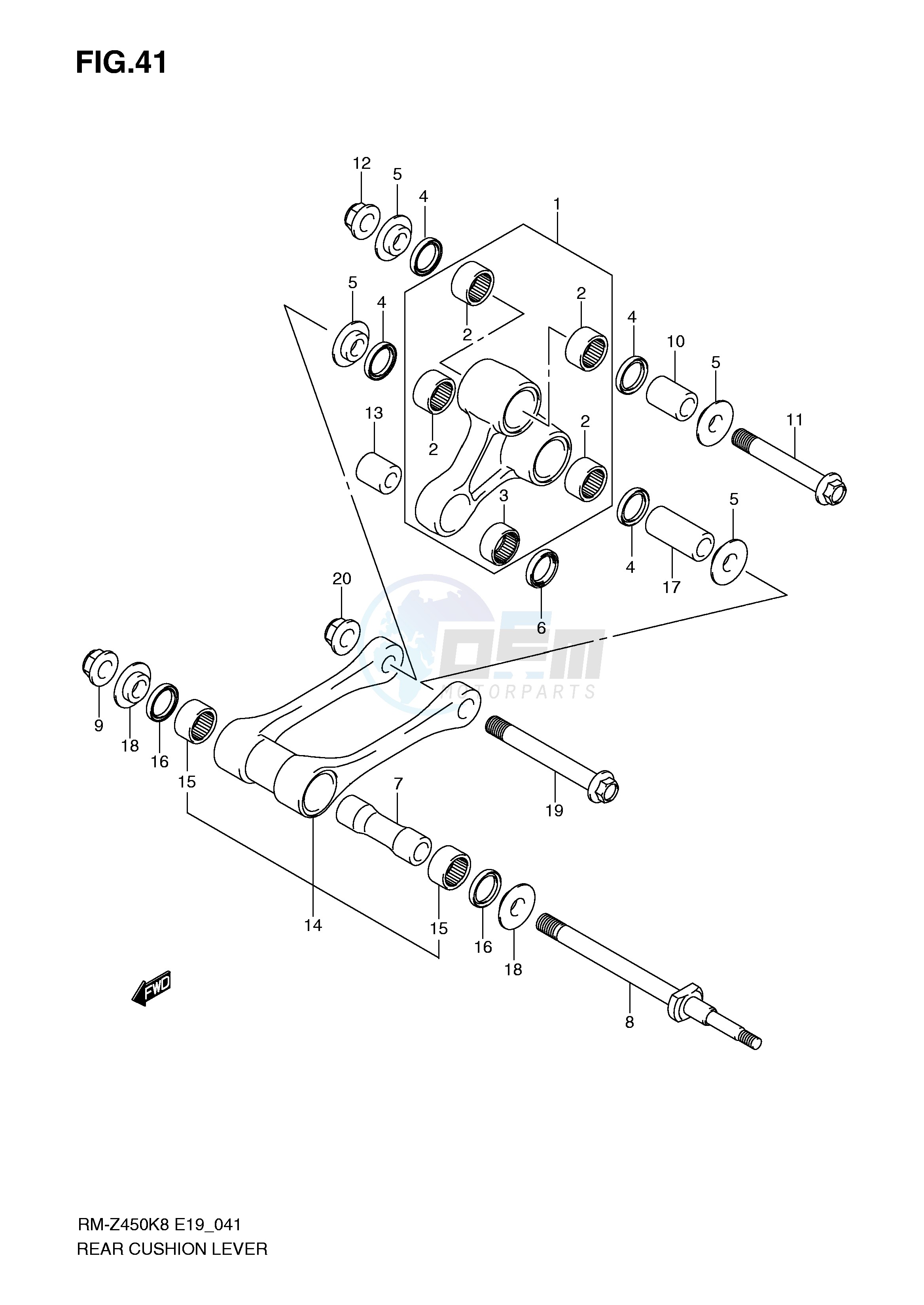 REAR CUSHION LEVER (RM-Z450K8 K9) image