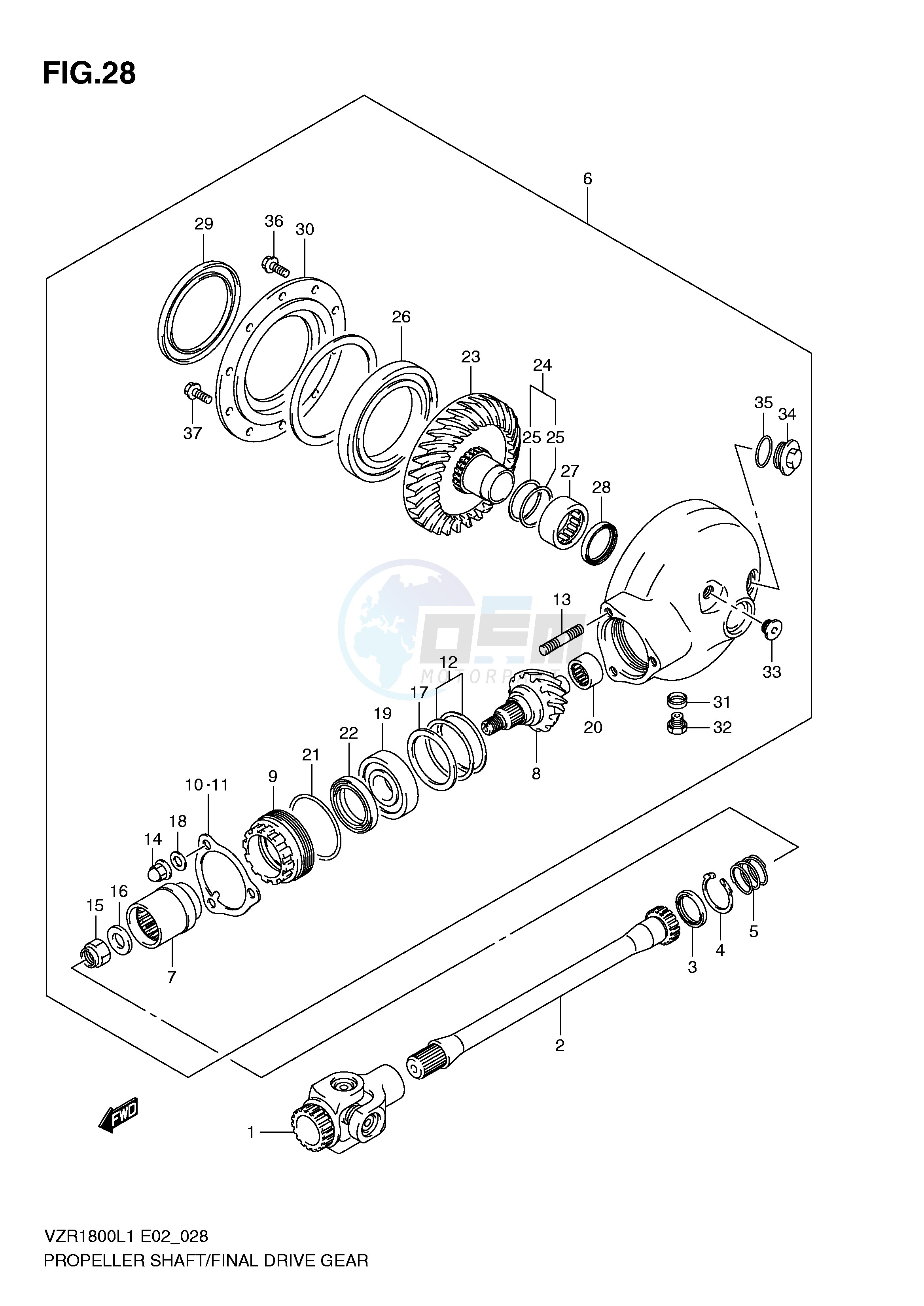 PROPELLER SHAFT FINAL DRIVE GEAR (VZR1800L1 E24) image