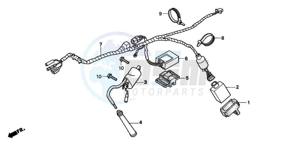 WIRE HARNESS/ IGNITION COIL (CM) blueprint