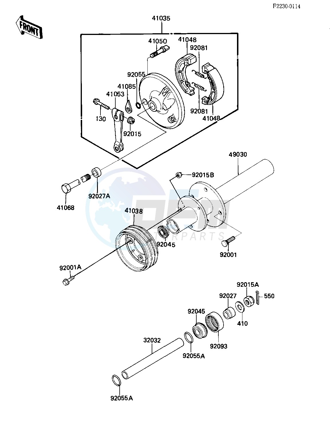 FRONT HUB_BRAKE -- 84 KLT200-C2- - blueprint