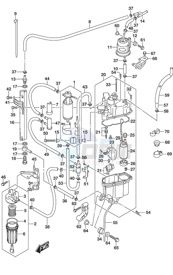 Fuel Pump/Fuel Vapor Separator SS Model blueprint
