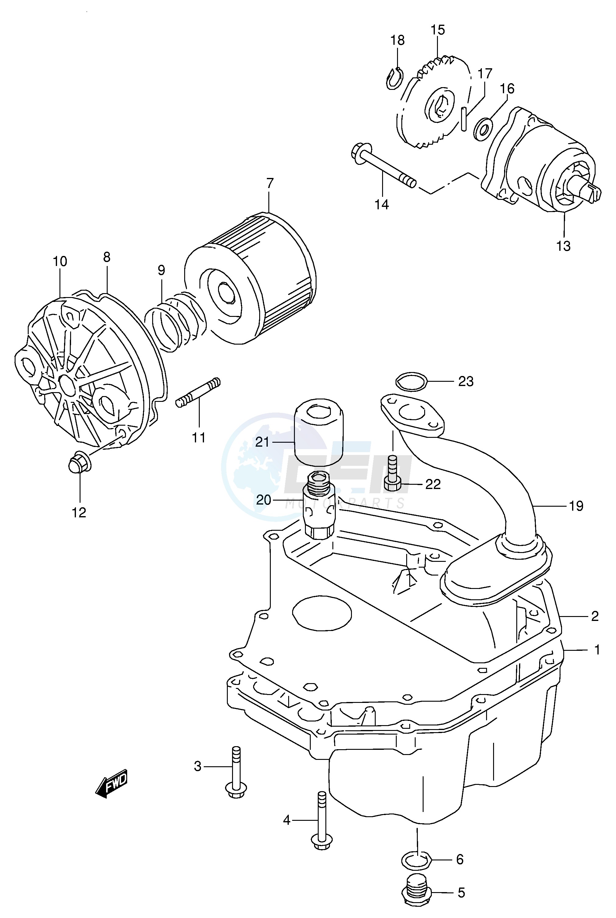 OIL PAN   OIL PUMP blueprint