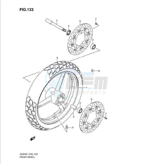 FRONT WHEEL (DL650L1 E2) image