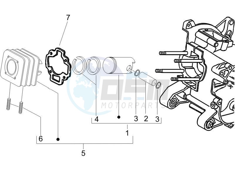 Cylinder-piston-wrist pin unit image