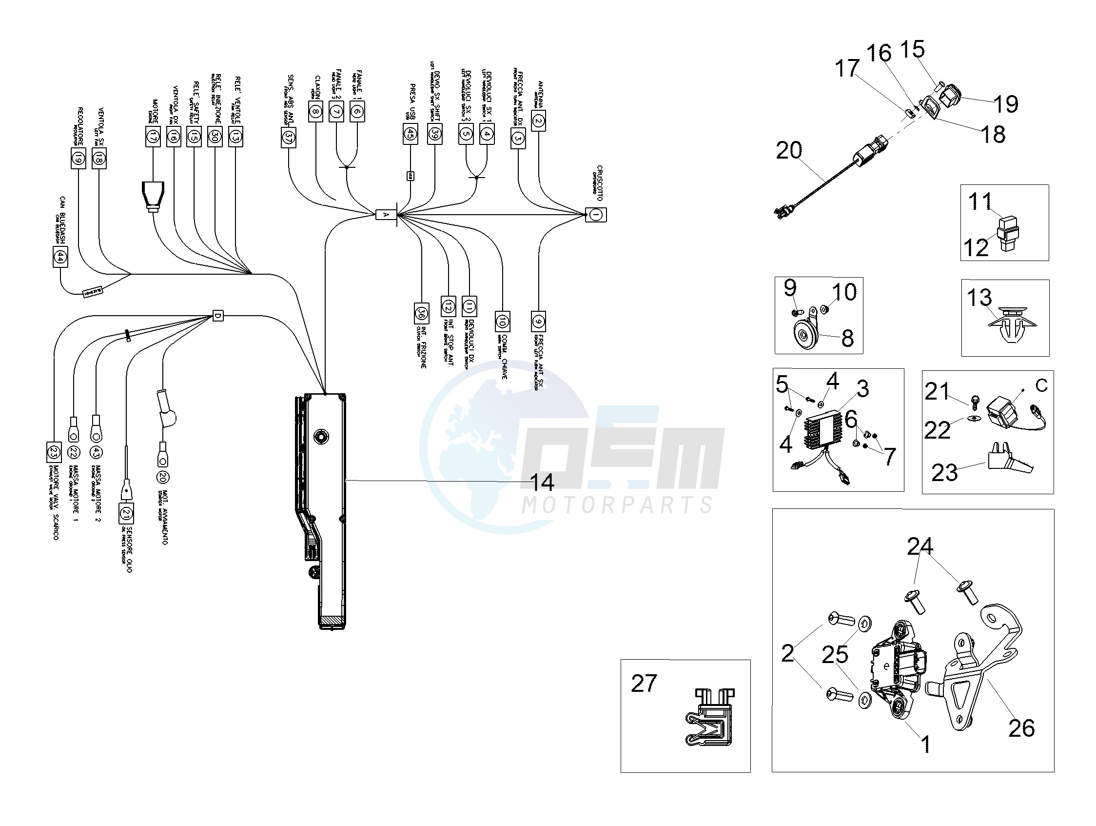 Front electrical system blueprint