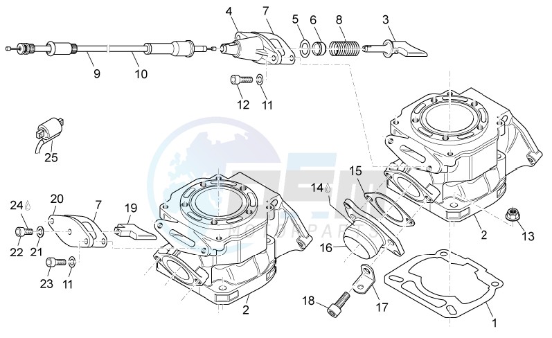 Cylinder - Exhaust valve blueprint