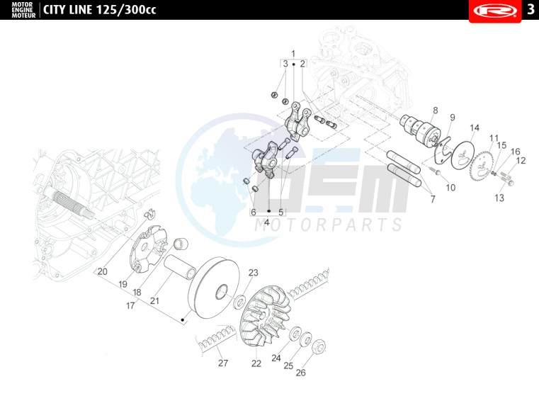 VARIATOR - CAMSHAFT  125cc blueprint