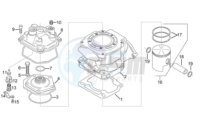 Cylinder - Head - Piston blueprint