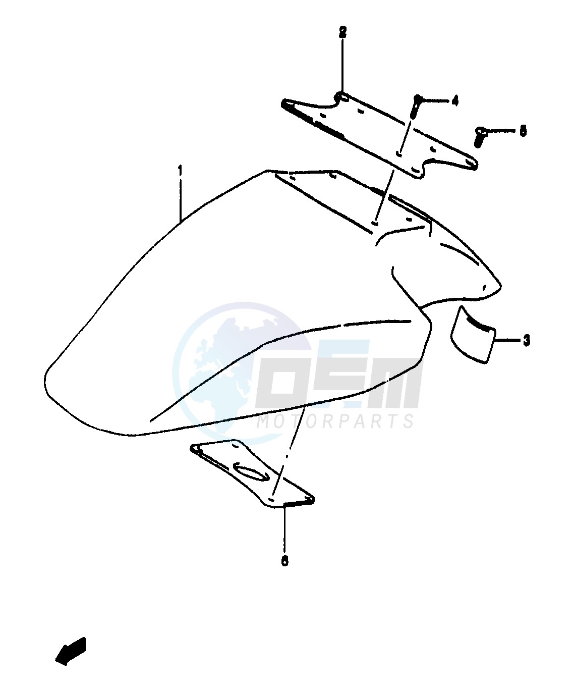 FRONT FENDER (GSF1200ST SV SAV SW SAW SX SAX SY SAY) image