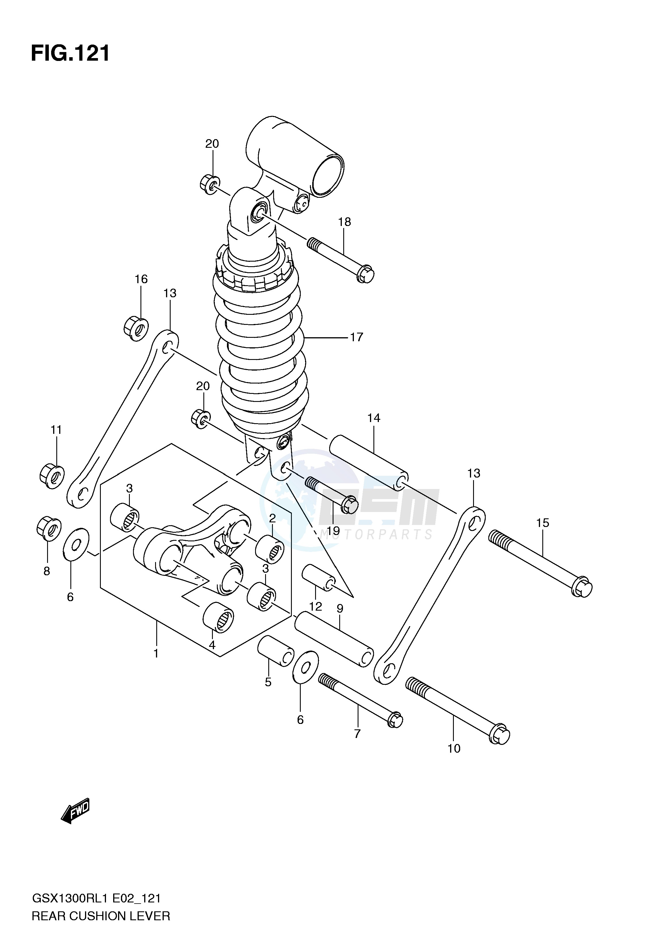 REAR CUSHION LEVER (GSX1300RL1 E19) image