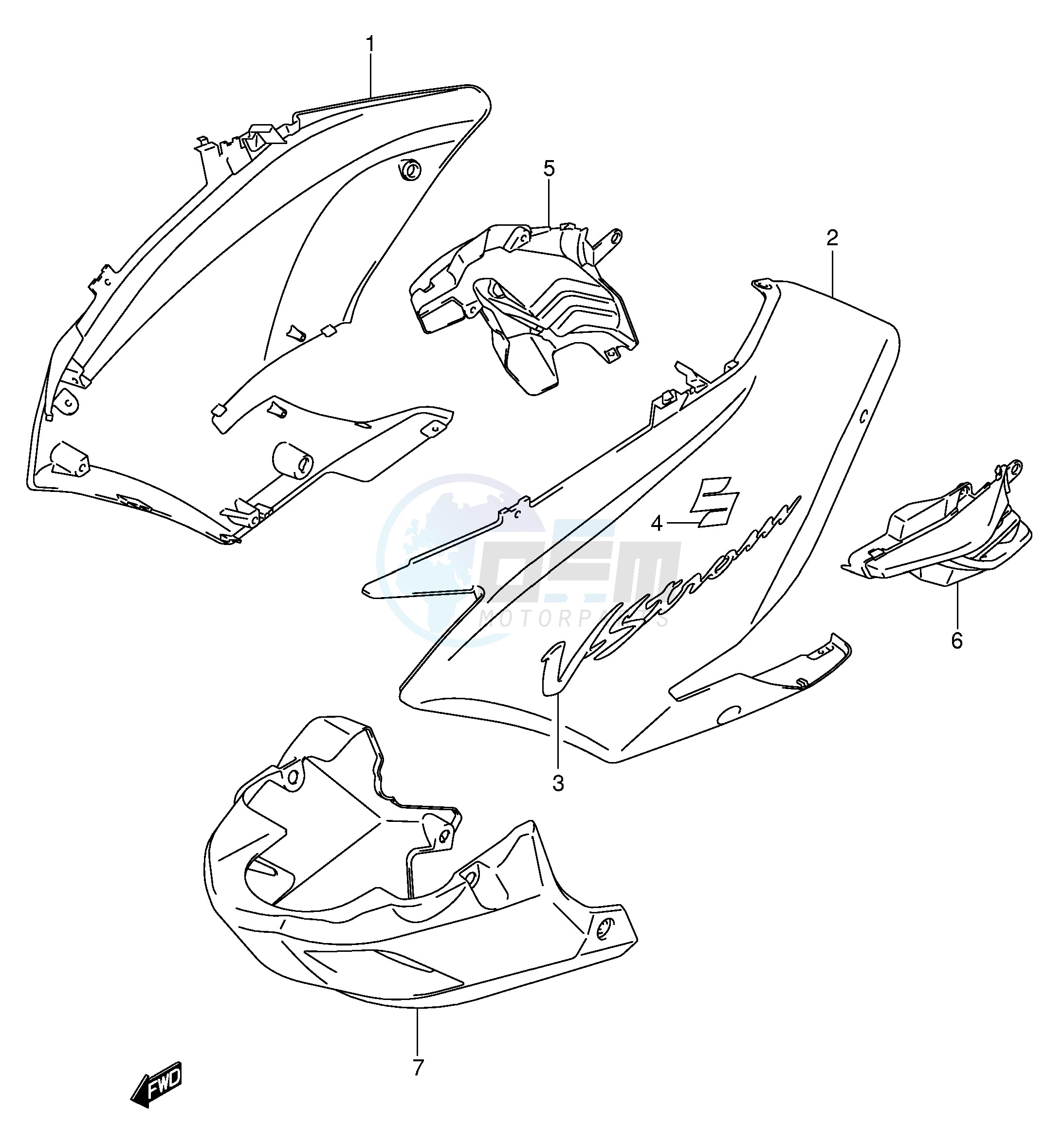 SIDE COWLING (MODEL K4 K5) blueprint