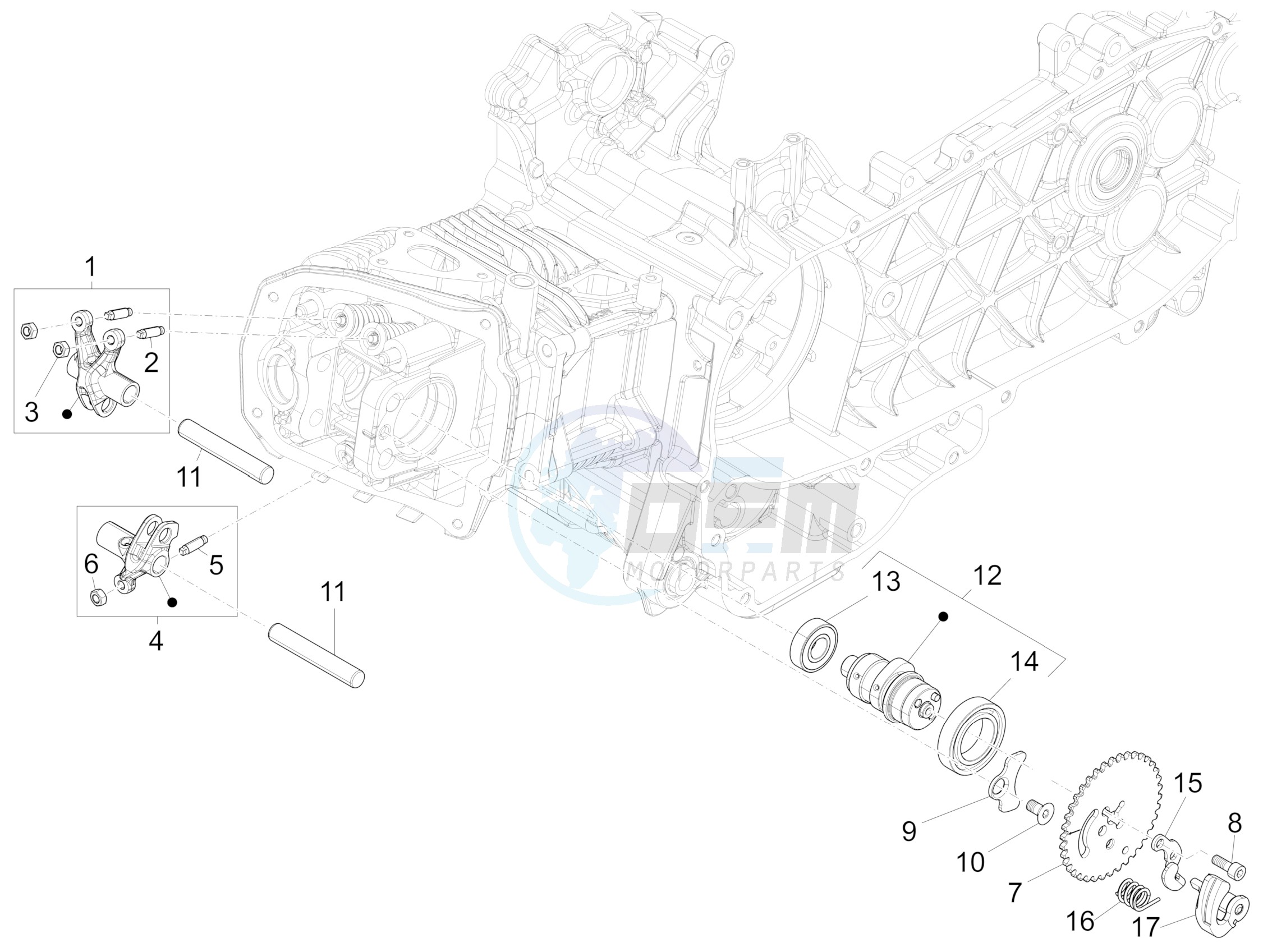 Rocking levers support unit image