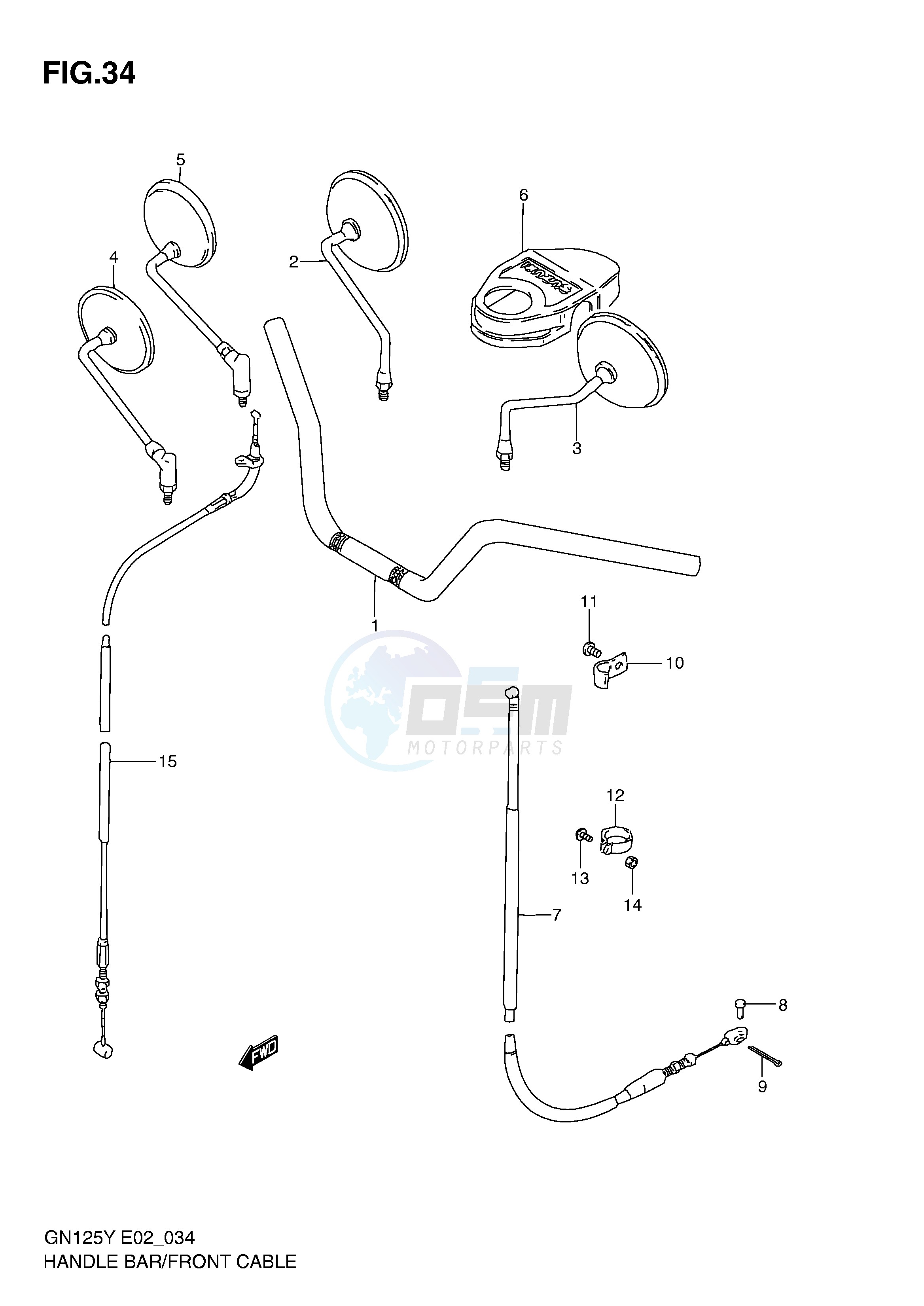 HANDLEBAR - FRONT CABLE blueprint