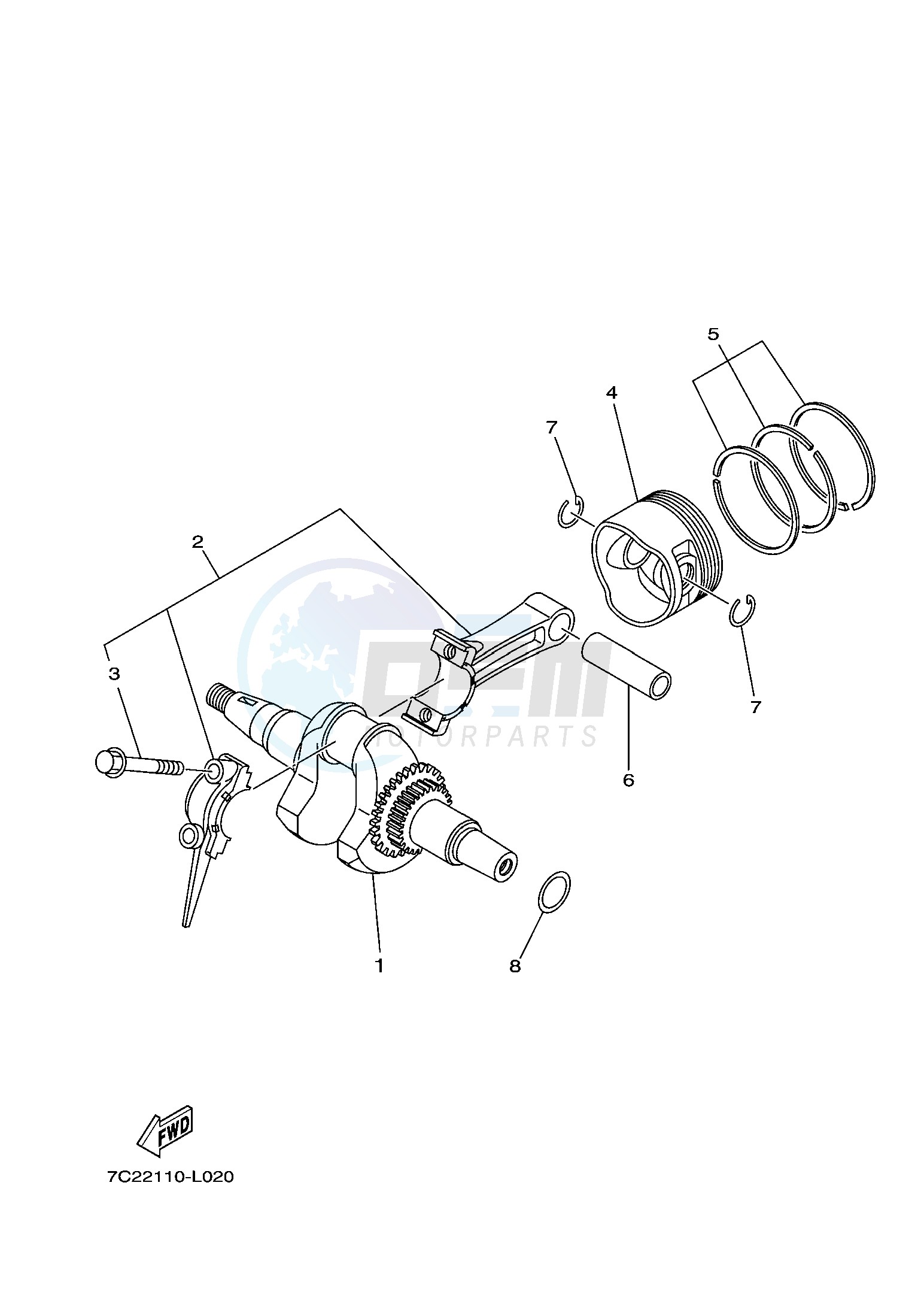 CRANKSHAFT & PISTON image