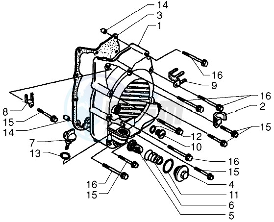 Right crankcase cover blueprint