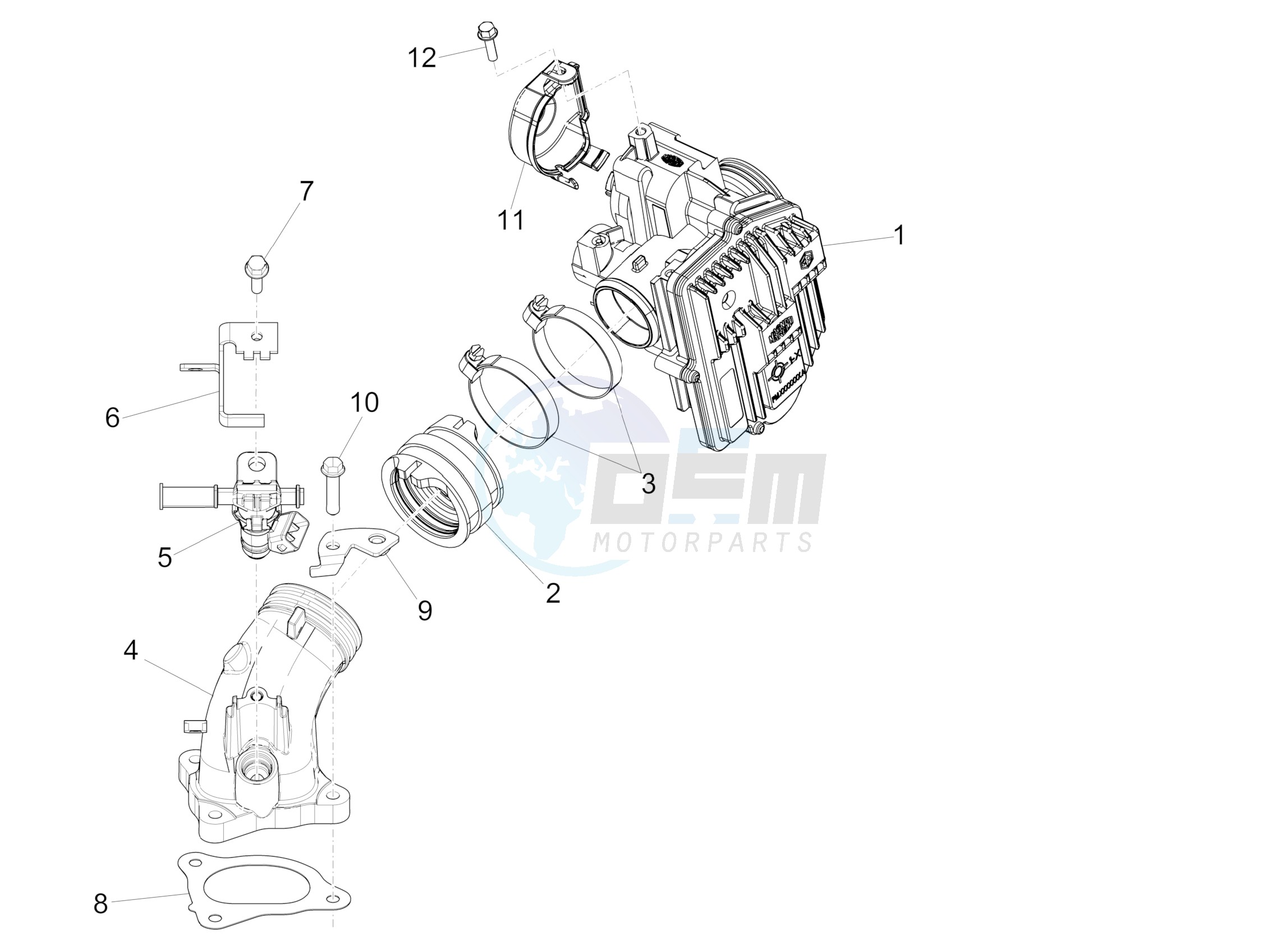 Throttle body - Injector - Induction joint blueprint