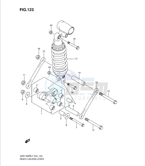 REAR CUSHION LEVER (GSX1300RL1 E24) blueprint