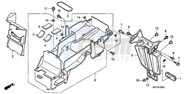 REAR FENDER (CB1300/CB130 0S) blueprint