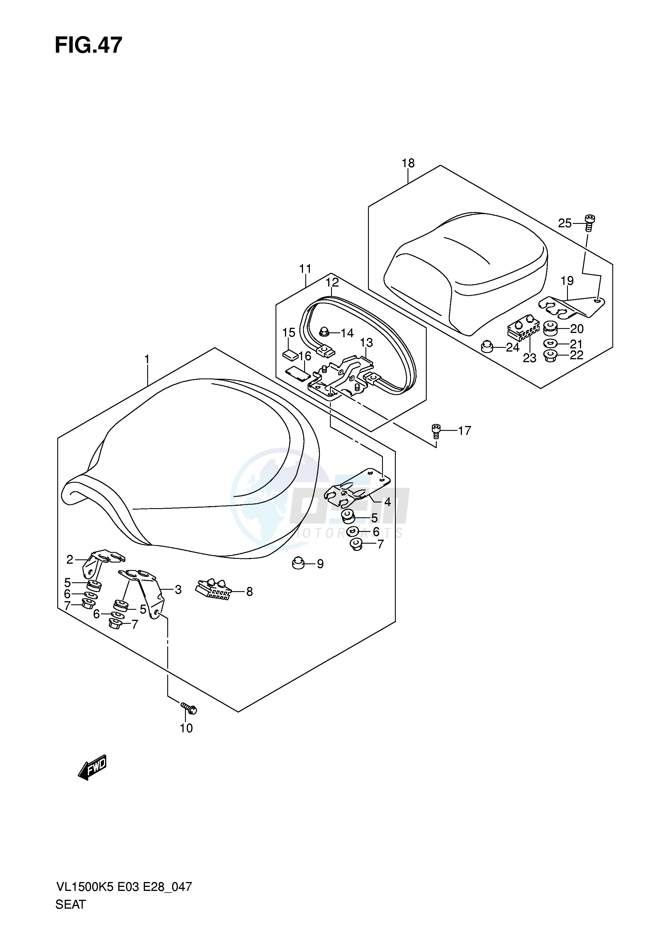 SEAT (VL1500K5 K6 K7 K8 K9) image