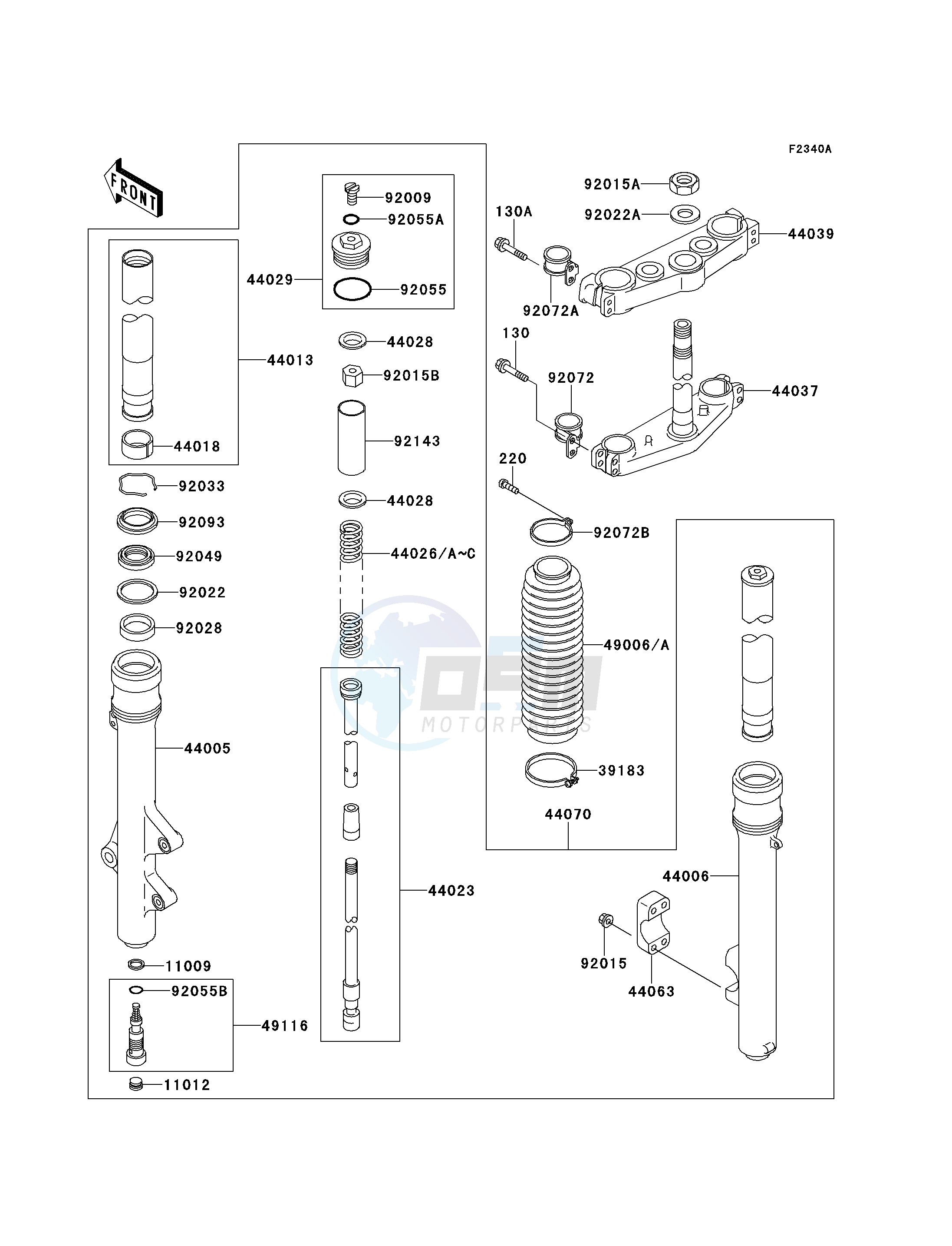 FRONT FORK -- KDX220-A5 - A8- - image