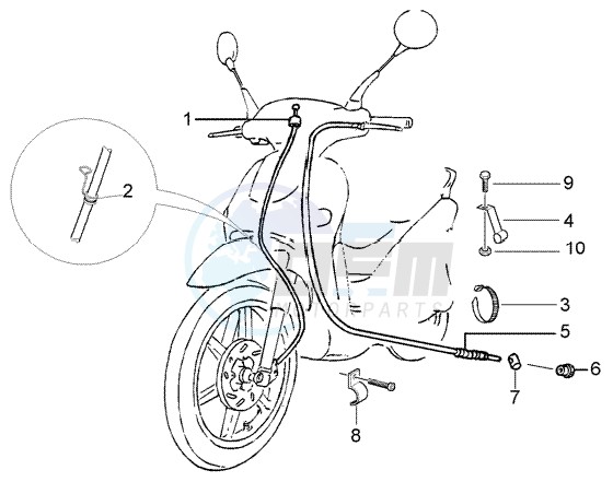 Odometer transmissions - rear brake blueprint