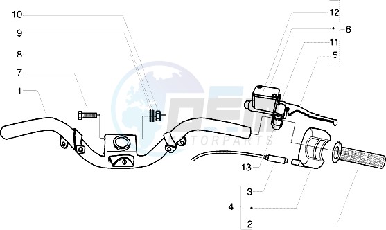 Handlebars - Master cylinder blueprint