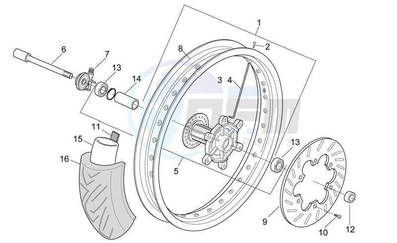 Front wheel - Supermotard blueprint