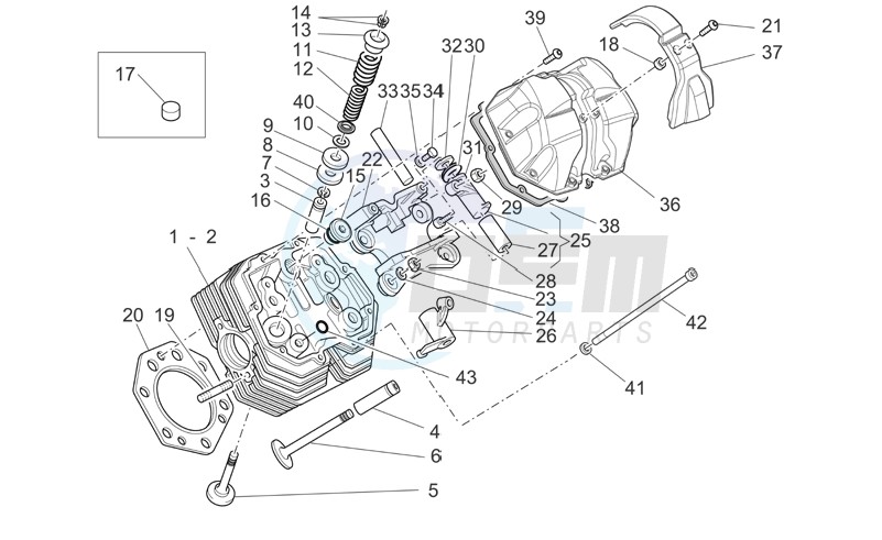 Cylinder head and valves I blueprint