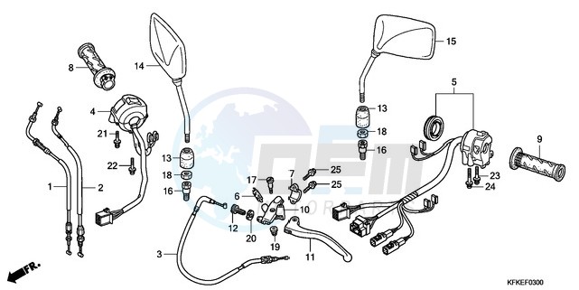 HANDLE LEVER/SWITCH/CABLE /MIRROR blueprint