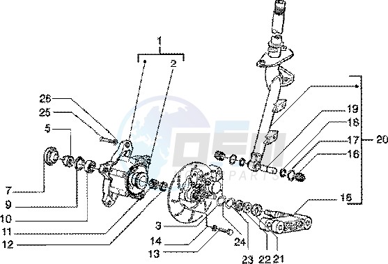 Steering column-disc brake image