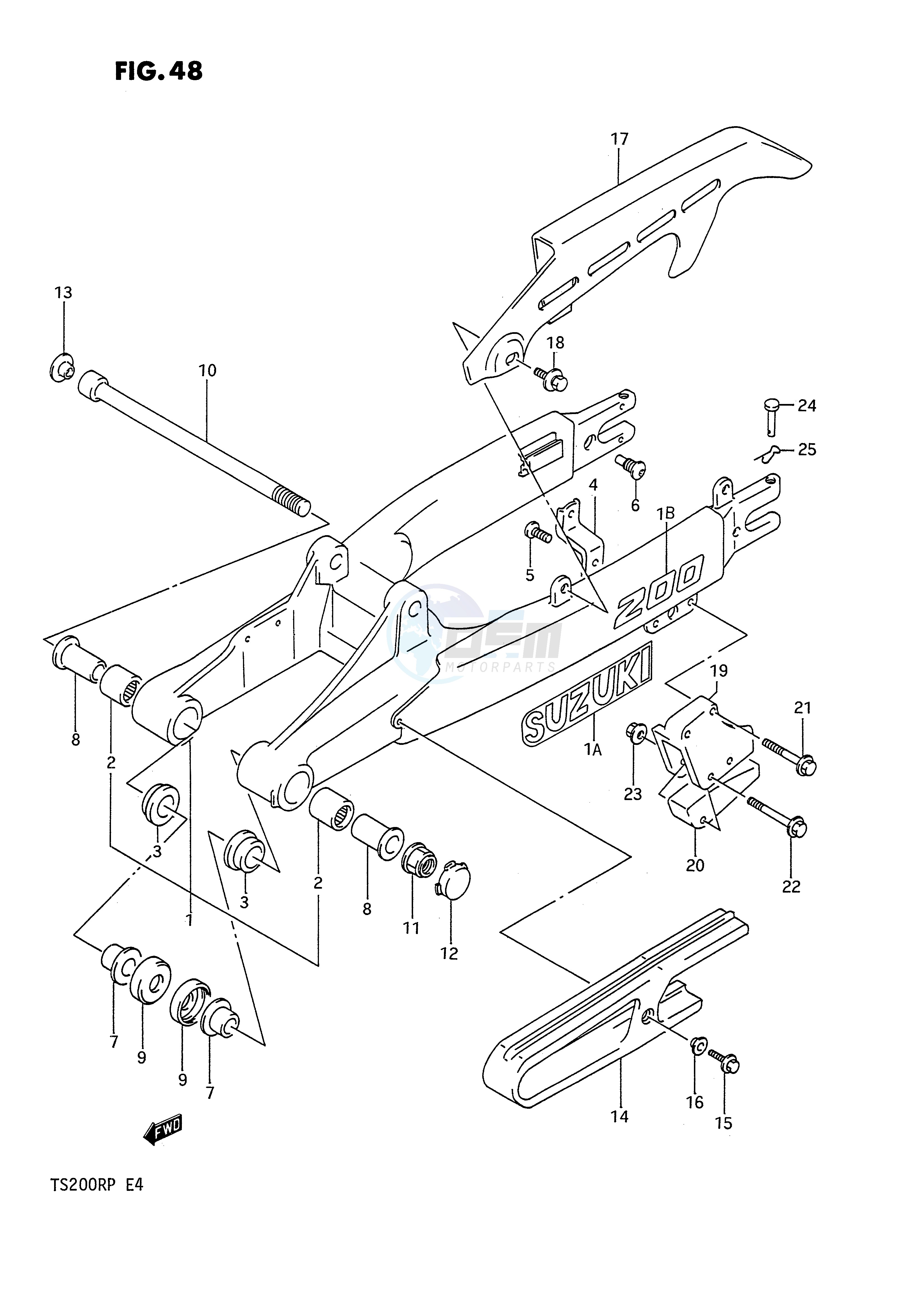 REAR SWINGING ARM (E2,E4) blueprint