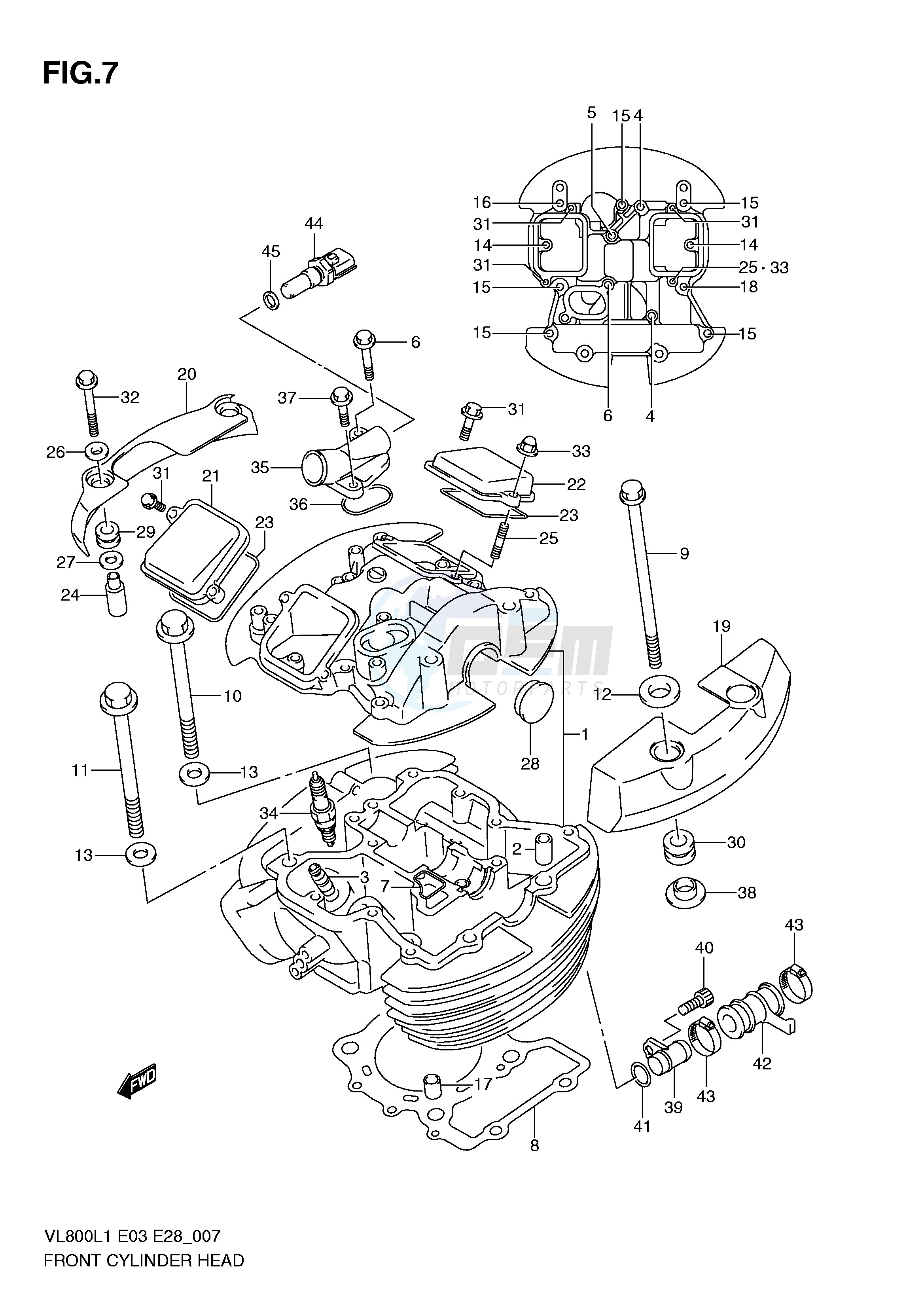 FRONT CYLINDER HEAD (VL800CL1 E33) blueprint