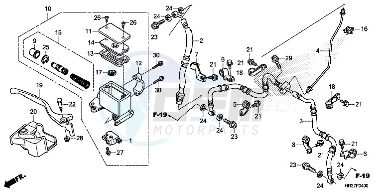 FRONT BRAKE MASTER CYLINDER blueprint